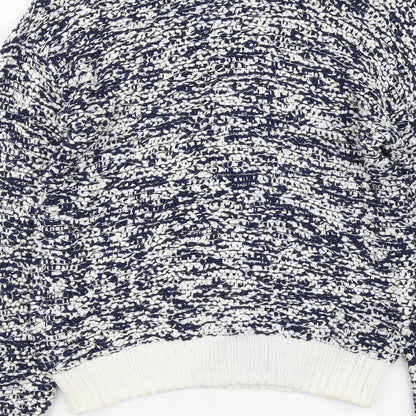 Tu Womens Blue Scoop Neck Cotton Pullover Jumper Size 8
