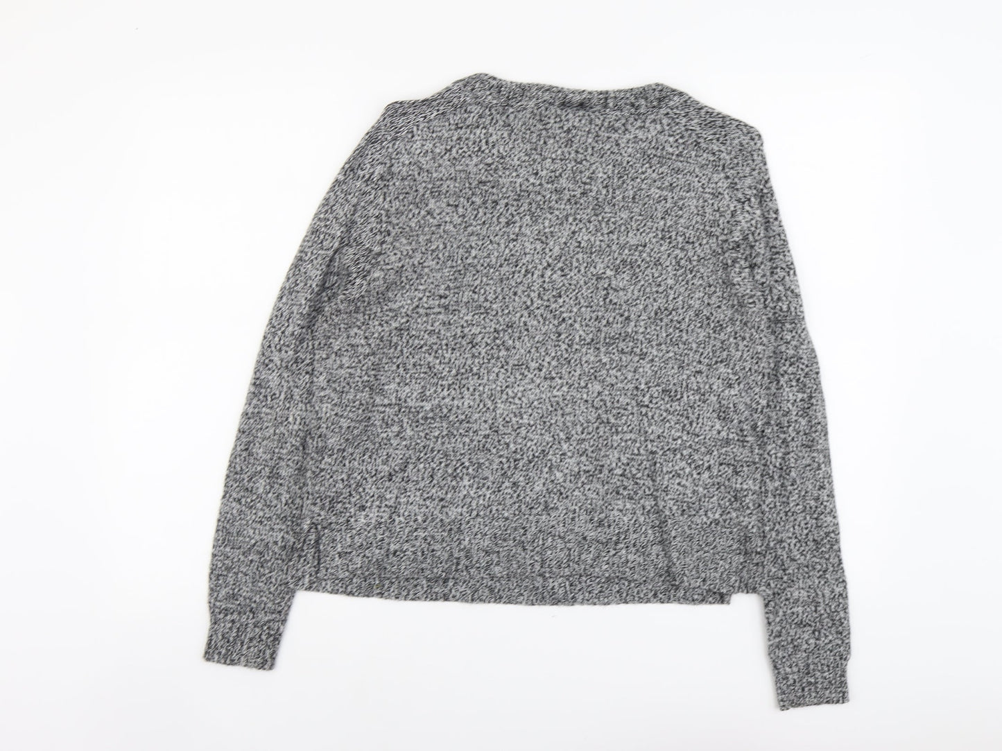 H&M Womens Grey Scoop Neck Acrylic Pullover Jumper Size M