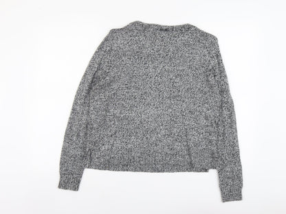 H&M Womens Grey Scoop Neck Acrylic Pullover Jumper Size M