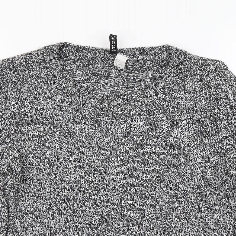 H&M Womens Grey Scoop Neck Acrylic Pullover Jumper Size M