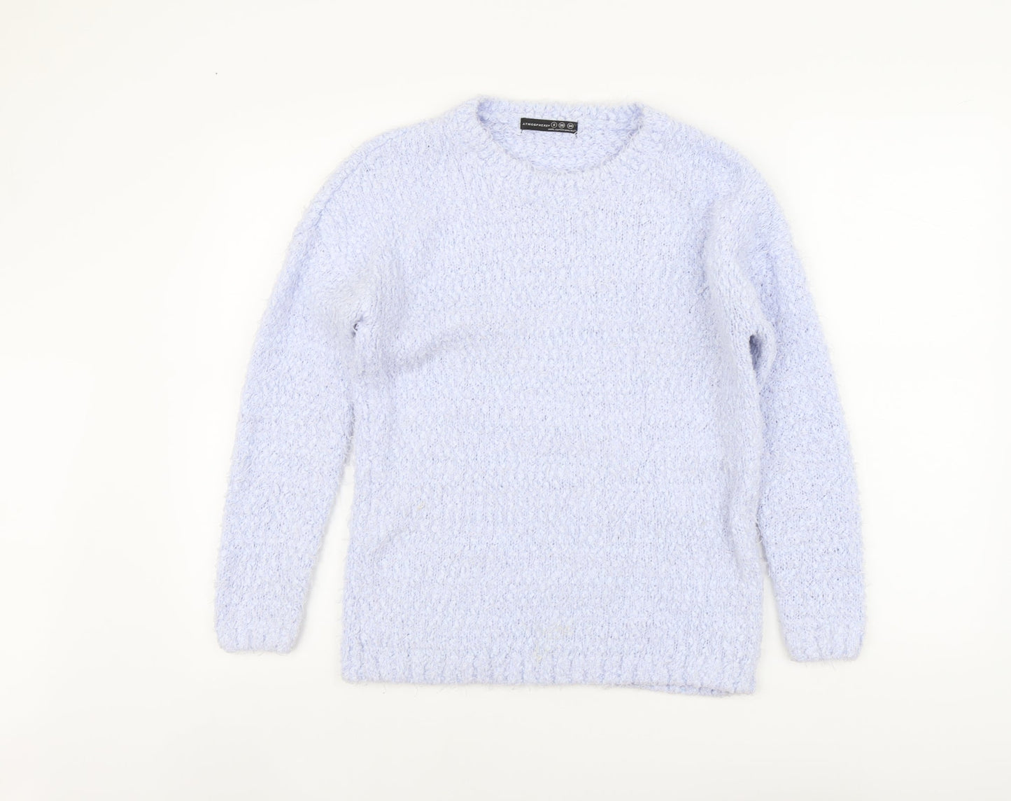 Atmosphere Womens Blue Round Neck Acrylic Pullover Jumper Size 8
