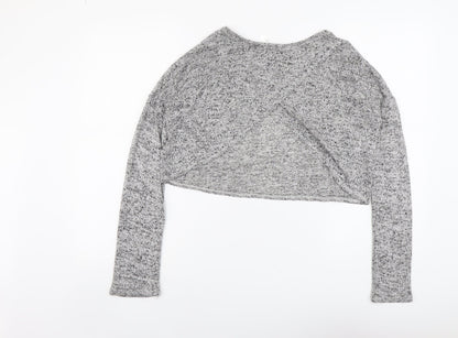 H&M Womens Grey Scoop Neck Viscose Pullover Jumper Size S