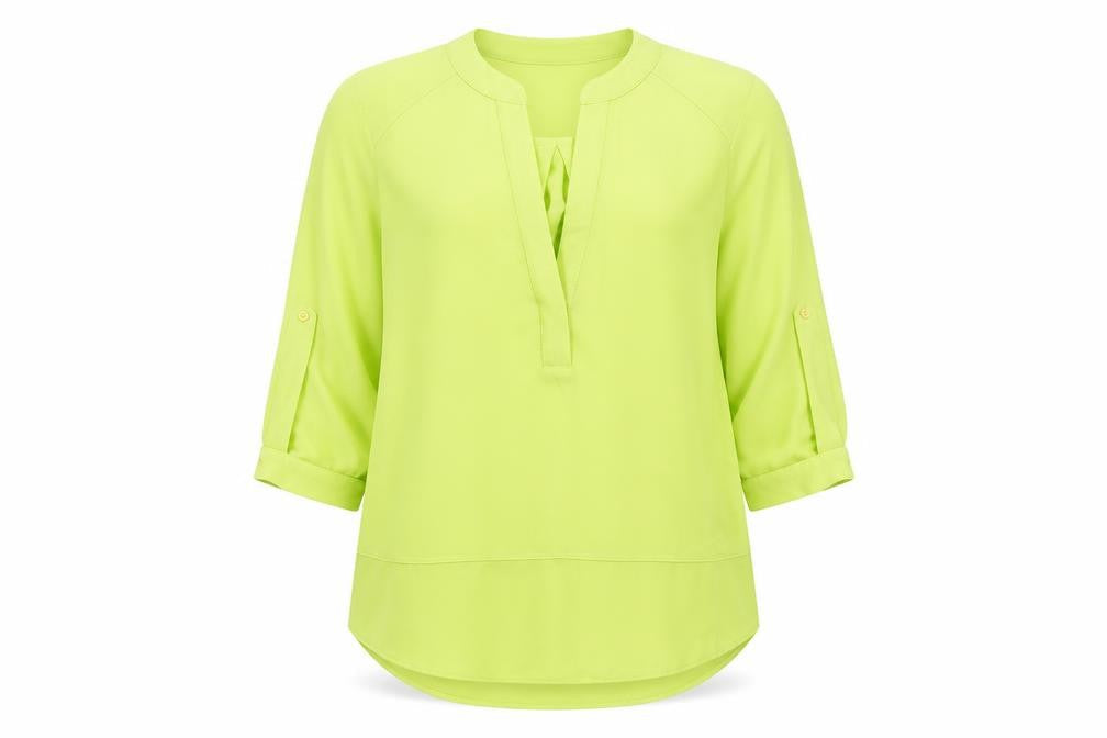 Dorothy Perkins Womens Green Polyester Basic Blouse Size 6 V-Neck