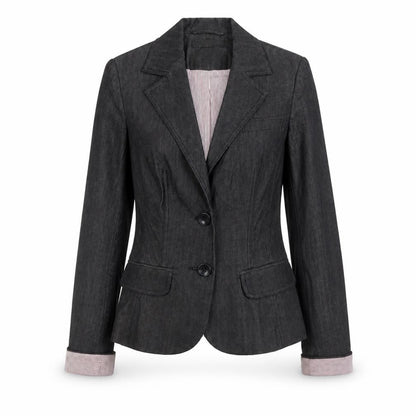 New Look Womens Grey Cotton Jacket Blazer Size 10