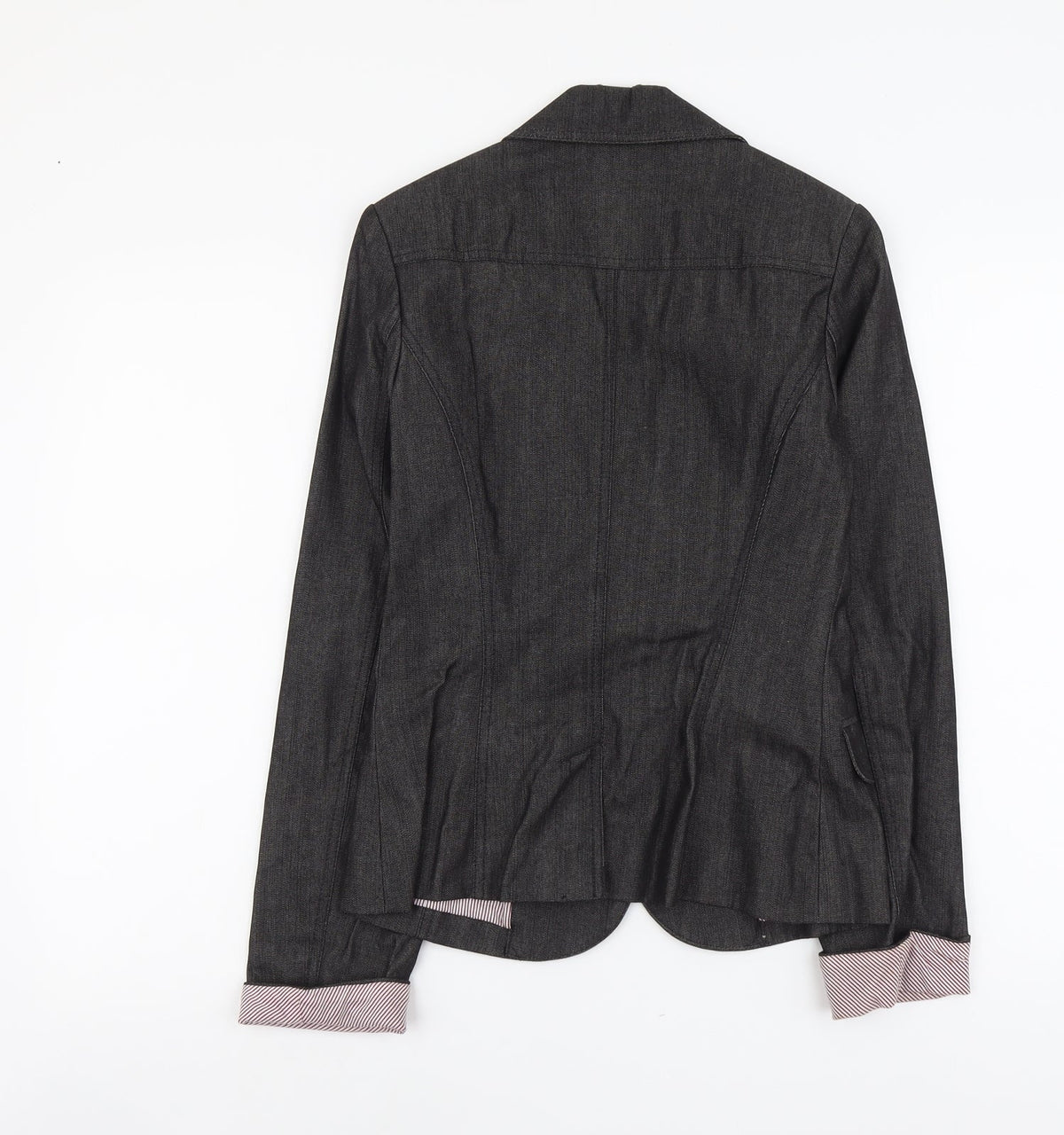 New Look Womens Grey Cotton Jacket Blazer Size 10