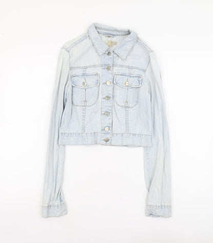 Topshop Womens Blue Jacket Size 8 Button