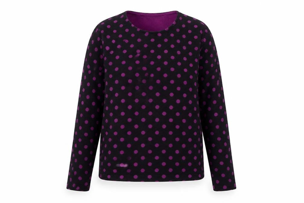 Jumper Womens Black Round Neck Polka Dot Acrylic Pullover Jumper Size M