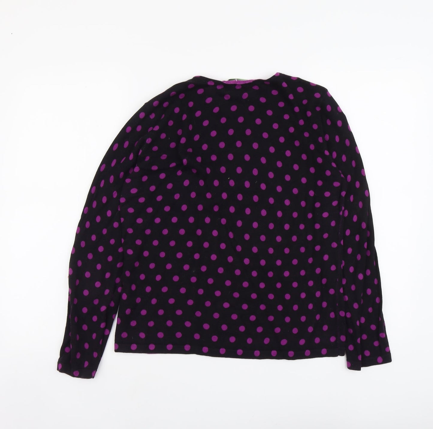 Jumper Womens Black Round Neck Polka Dot Acrylic Pullover Jumper Size M