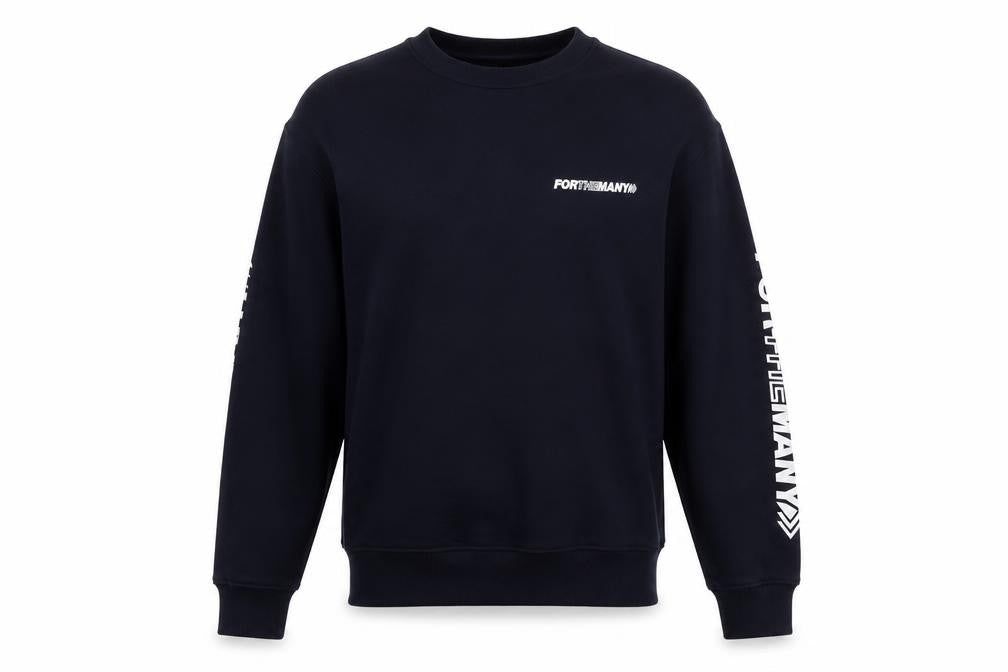 For The Many Mens Blue Cotton Pullover Sweatshirt Size M