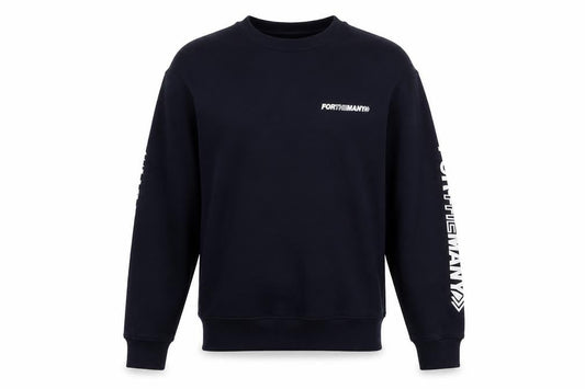 For The Many Mens Blue Cotton Pullover Sweatshirt Size M