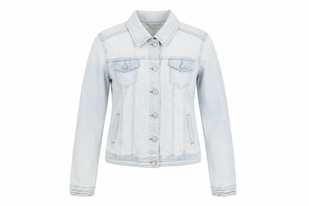 Denim & Co. Womens Blue Jacket Size 10 Button