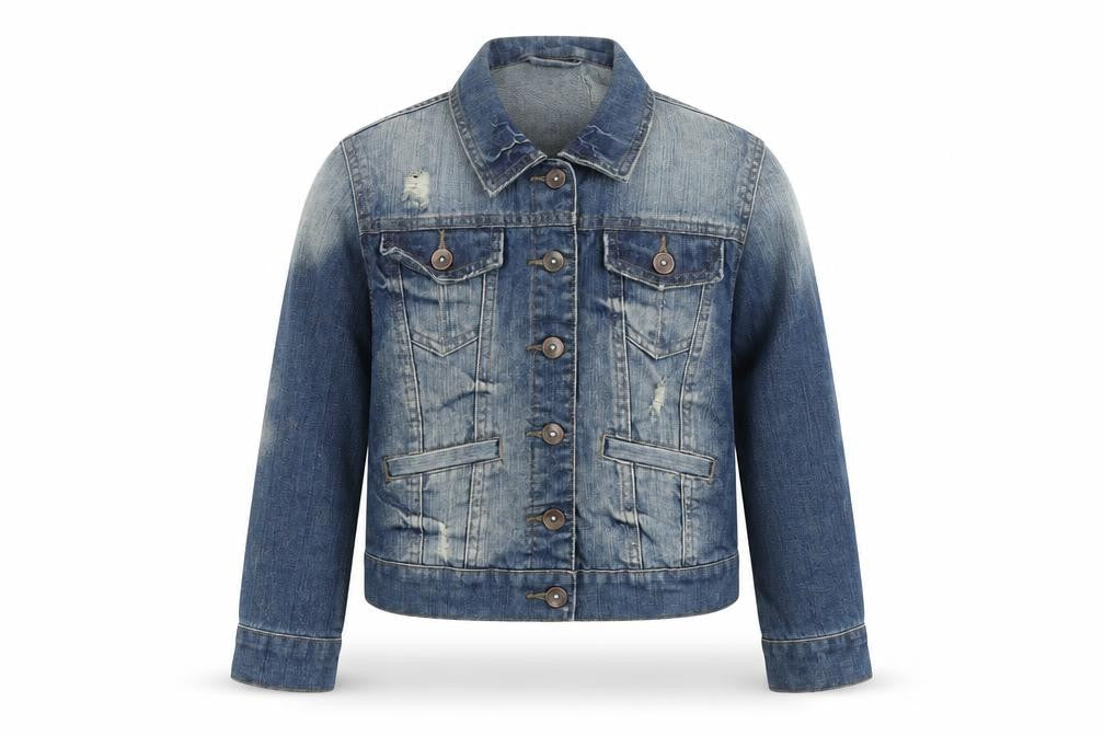 Denim & Co. Womens Blue Jacket Size 8 Button