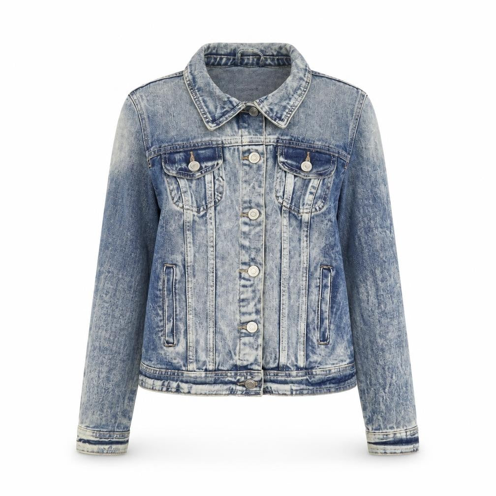 Denim & Co. Womens Blue Jacket Size 8 Button