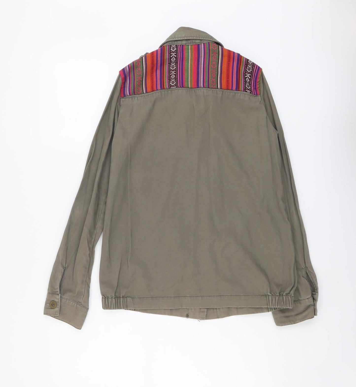 Atmosphere Womens Green Geometric Jacket Size 8 Button