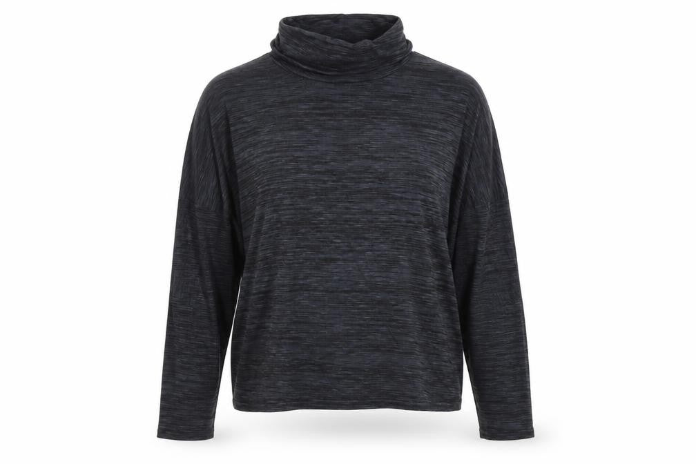 Boohoo Womens Blue Viscose Basic T-Shirt Size S Roll Neck
