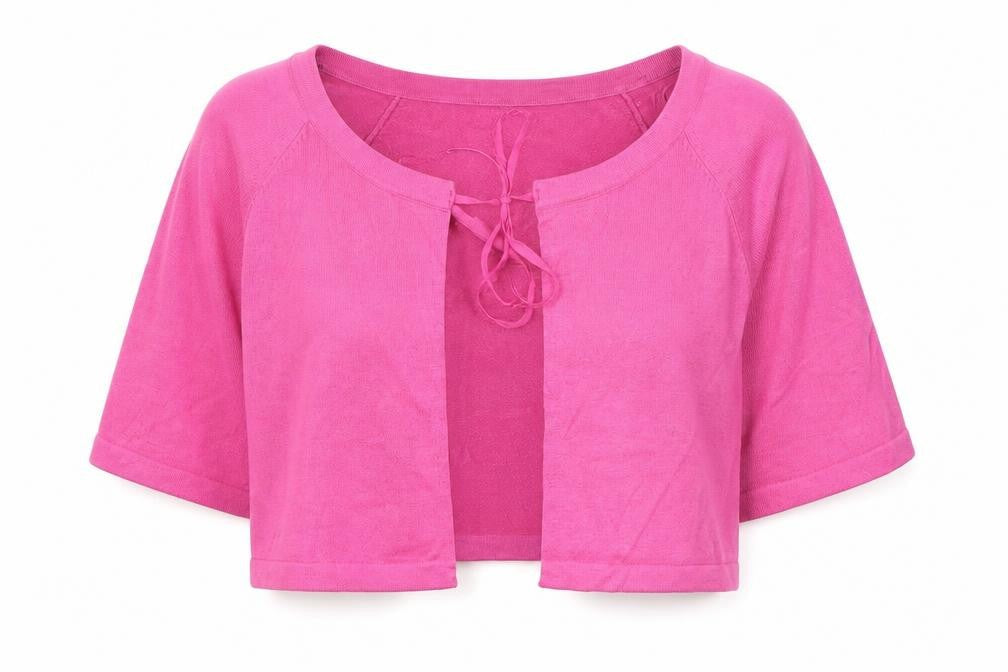Wallis Womens Pink Scoop Neck Viscose Cardigan Jumper Size M - Tie Front