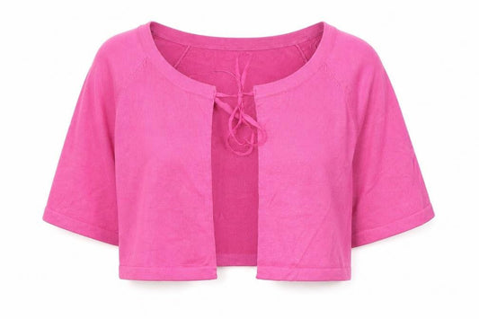 Wallis Womens Pink Scoop Neck Viscose Cardigan Jumper Size M - Tie Front