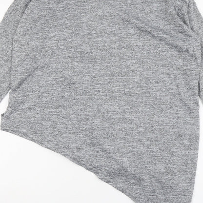 Boohoo Womens Grey Polyester Basic Blouse Size S V-Neck