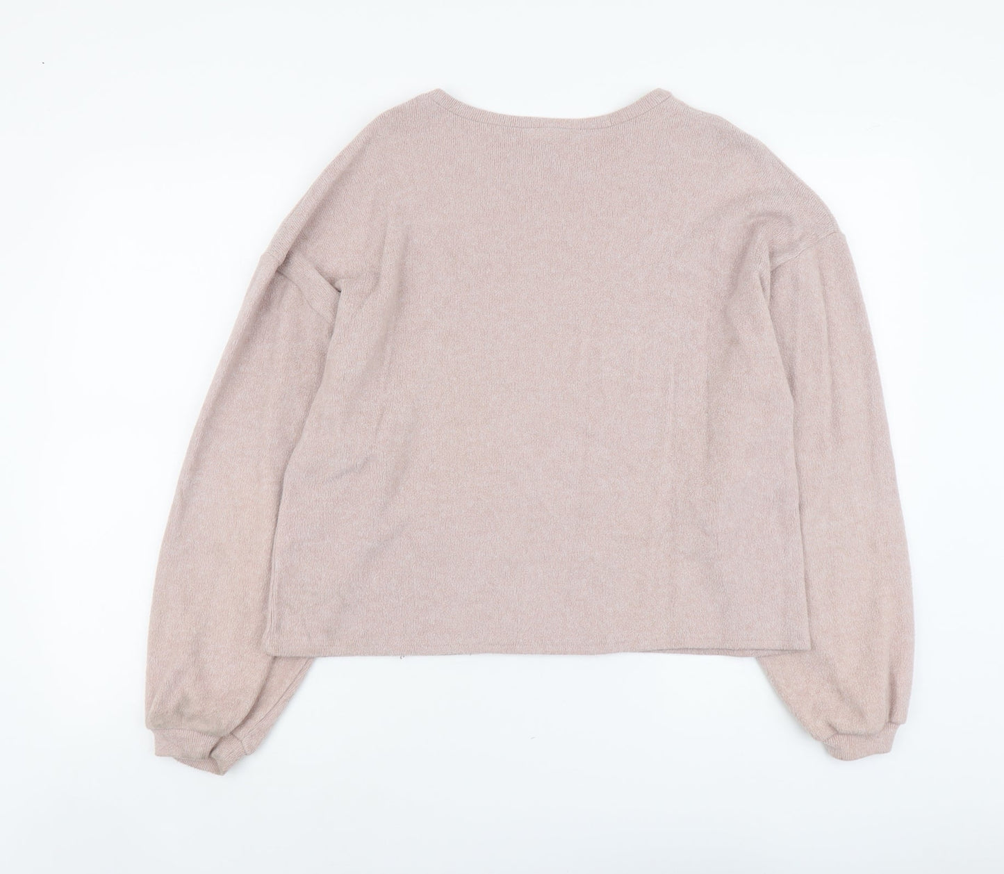 New Look Womens Pink Round Neck Polyester Pullover Jumper Size M