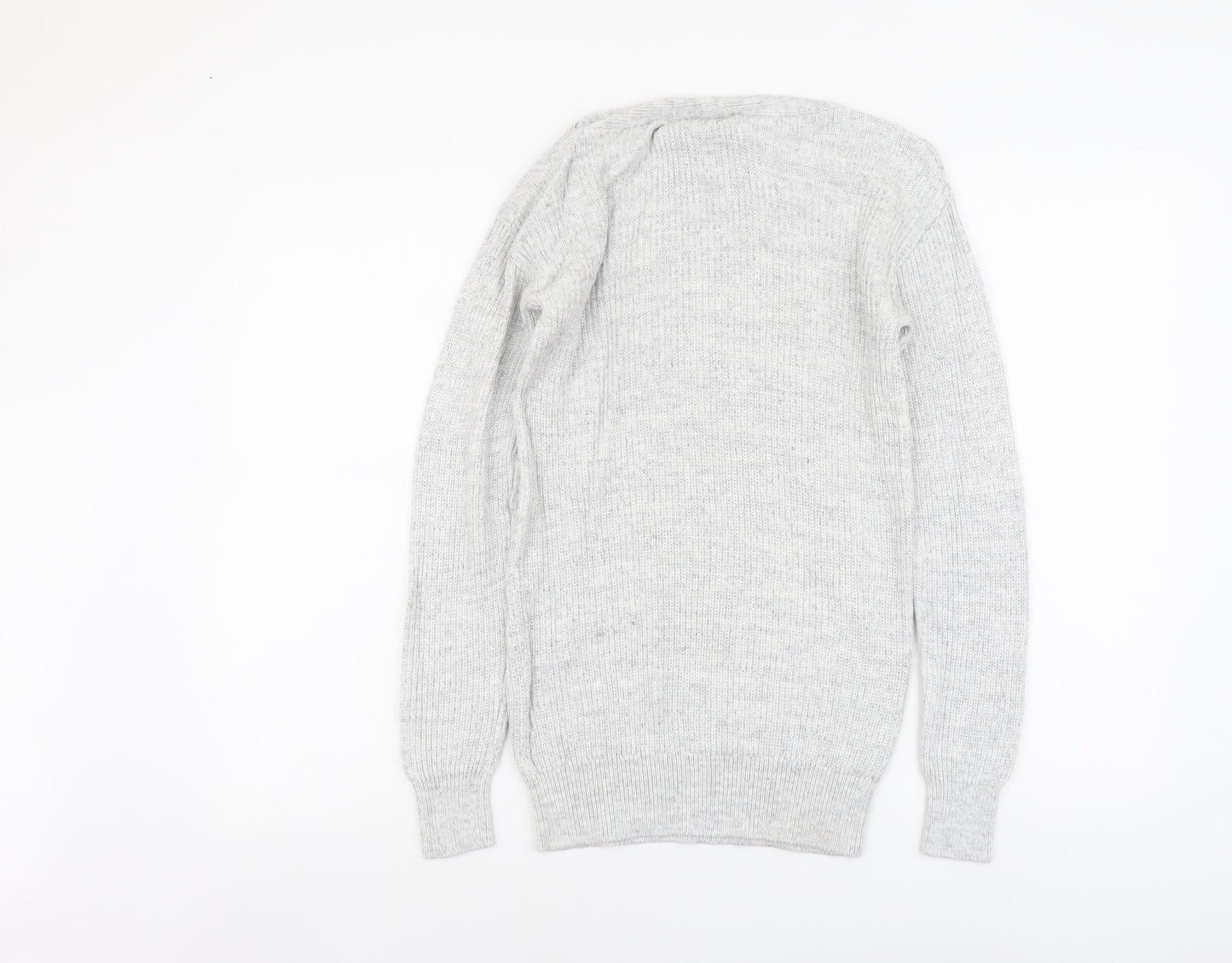 NEXT Womens Grey Boat Neck Viscose Pullover Jumper Size 8