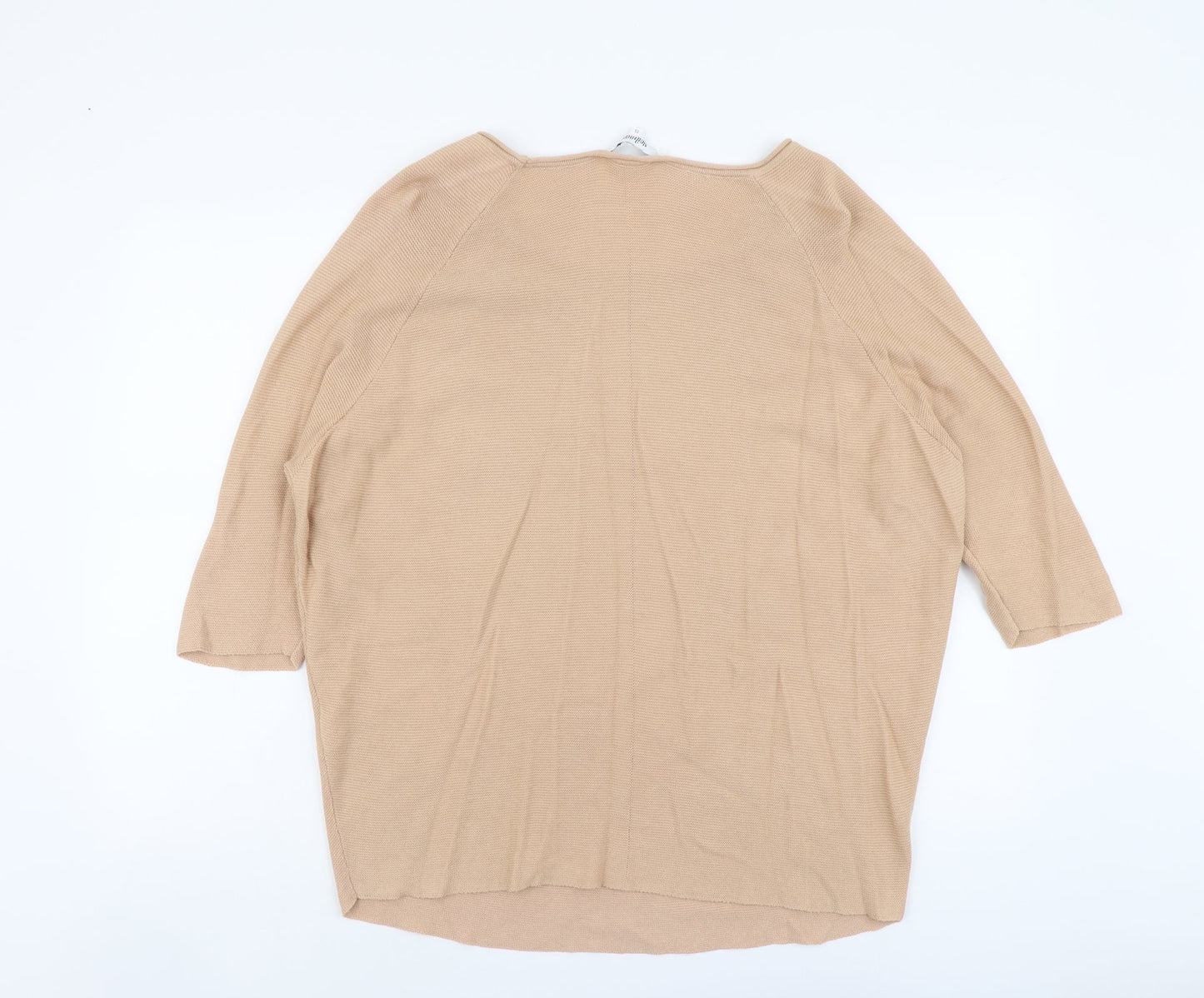 Steilman Womens Beige Scoop Neck Cotton Pullover Jumper Size S