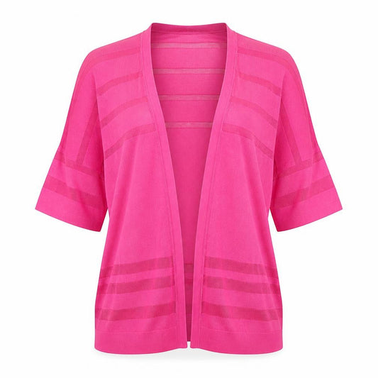 Nutmeg Womens Pink V-Neck Striped Viscose Cardigan Jumper Size 10