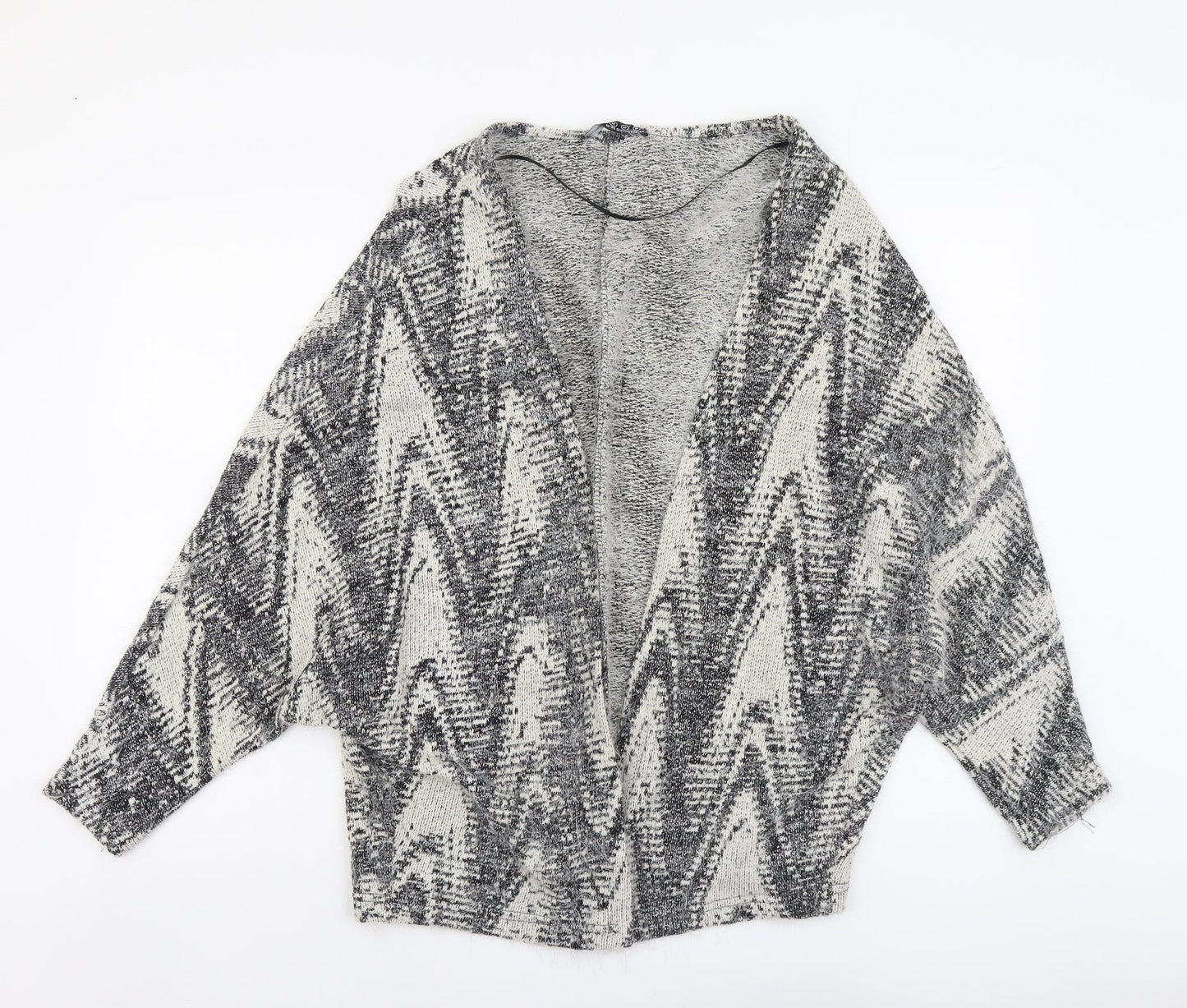Atmosphere Womens Beige V-Neck Geometric Cotton Cardigan Jumper Size M