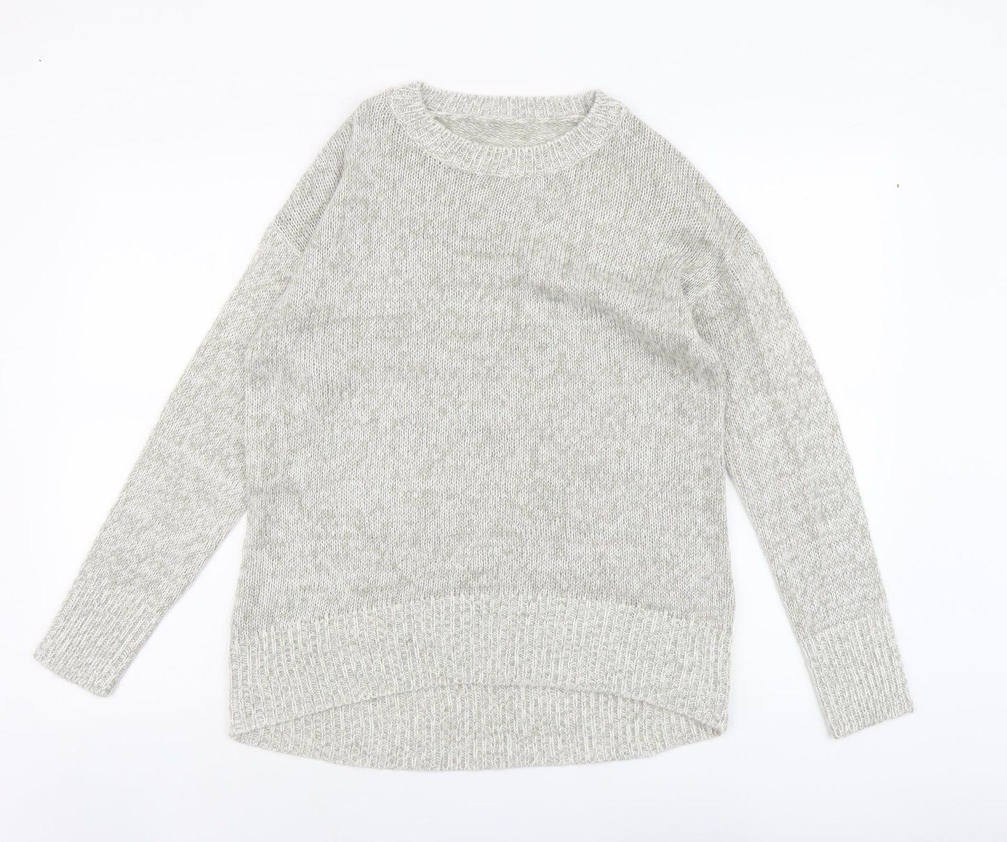 New Look Womens Grey Round Neck Acrylic Pullover Jumper Size S