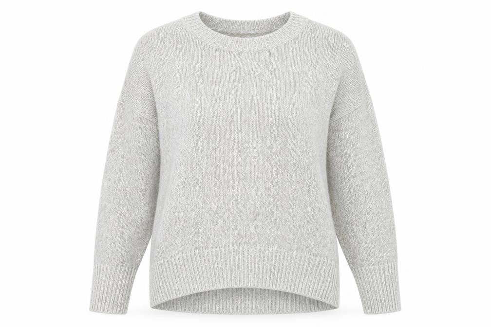 New Look Womens Grey Round Neck Acrylic Pullover Jumper Size S
