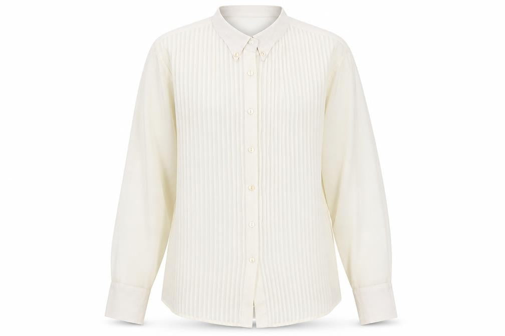 Tranali Womens Ivory Polyester Basic Button-Up Size S Collared