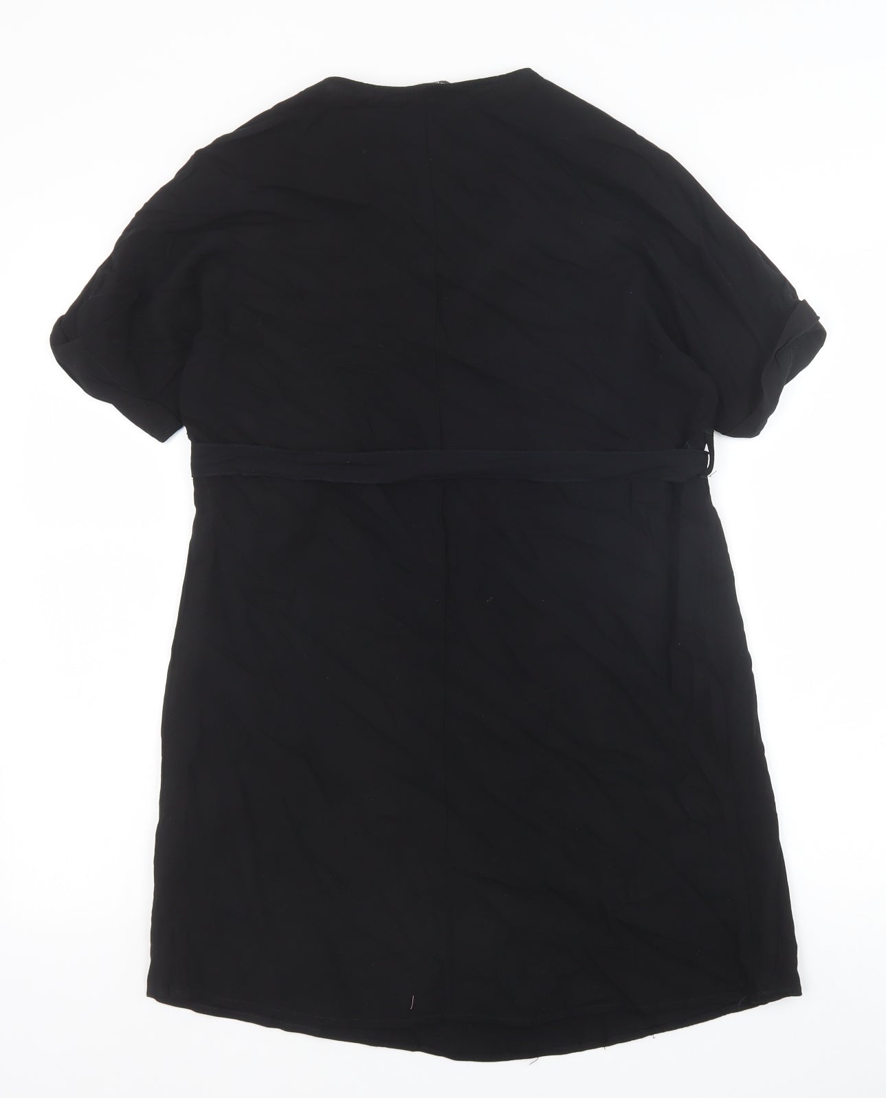 New Look Womens Black Viscose A-Line Size 10 V-Neck Pullover
