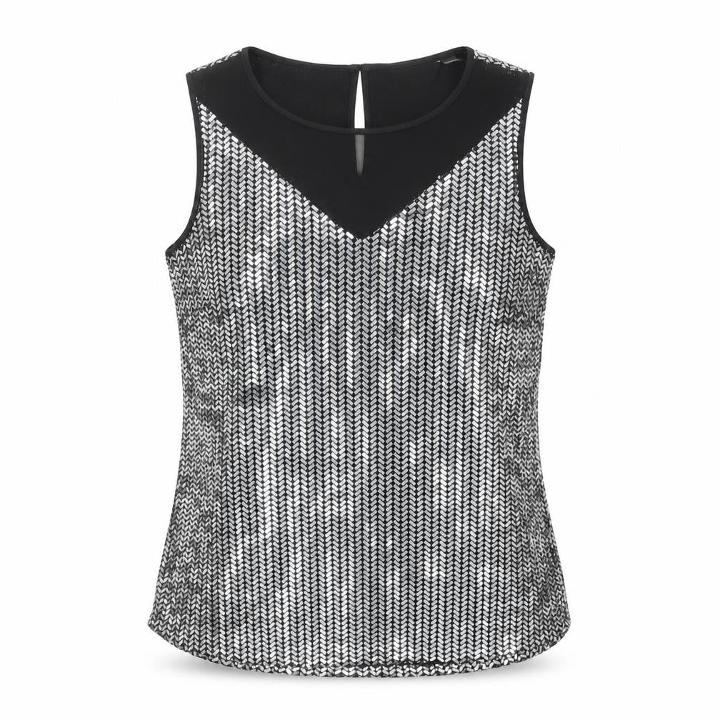 Dorothy Perkins Womens Silver Nylon Basic Tank Size 10 Round Neck