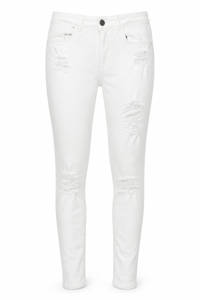 Sinners Womens White Cotton Skinny Jeans Size S Regular Zip