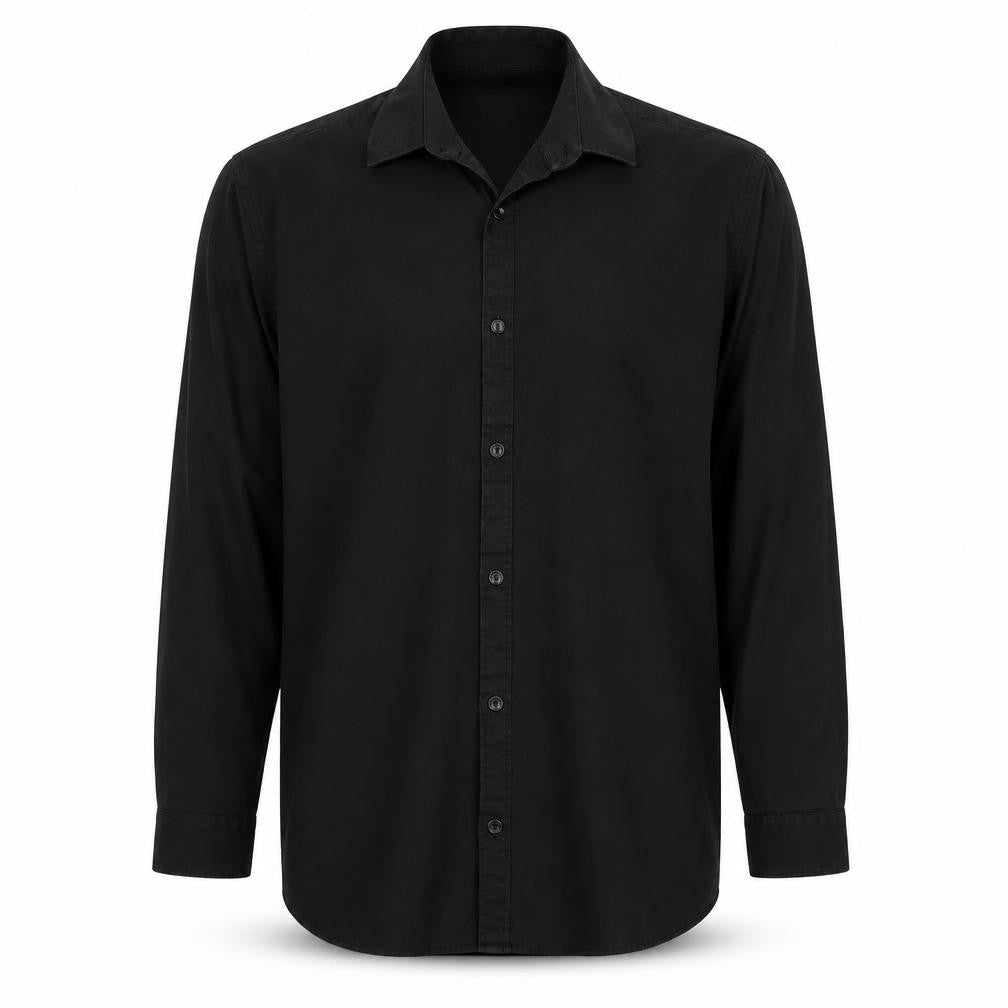 Cedar Wood State Mens Black Polyester Button-Up Size 16 Collared Zip
