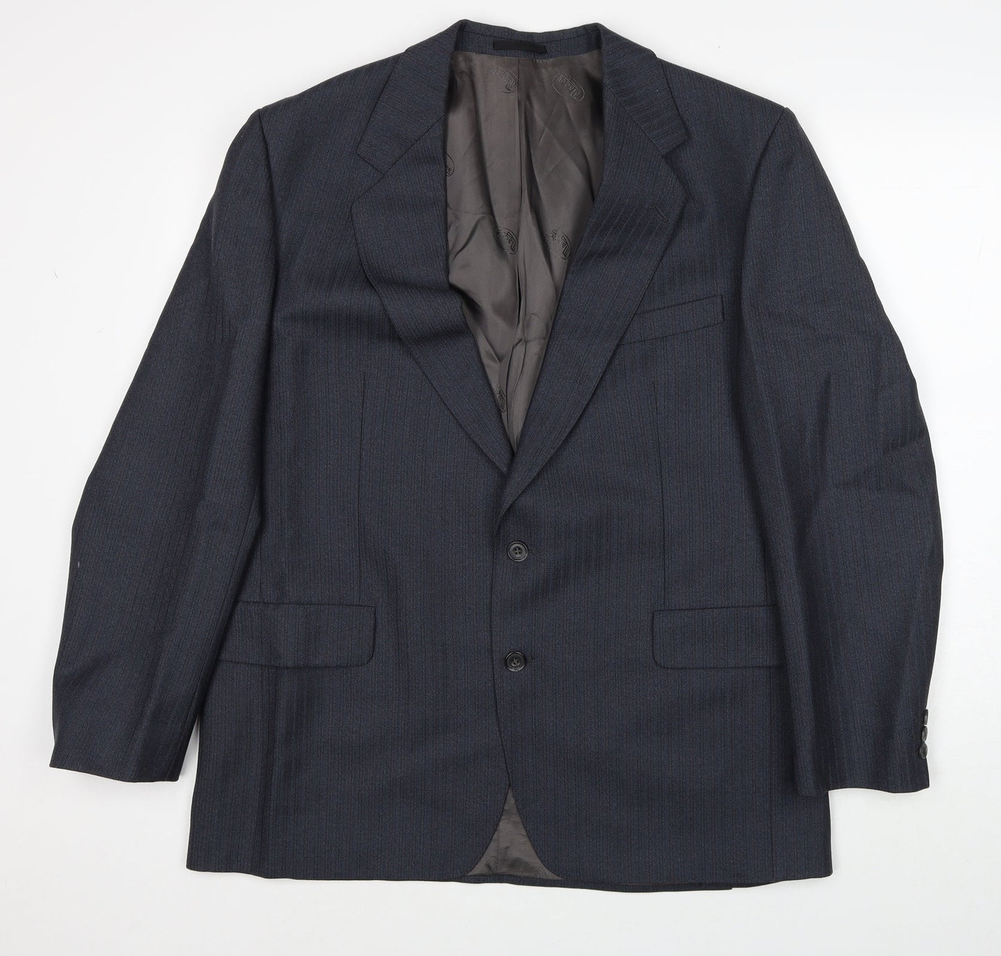 Voughan Danes Mens Grey Striped Wool Jacket Suit Jacket Size 44 Regular