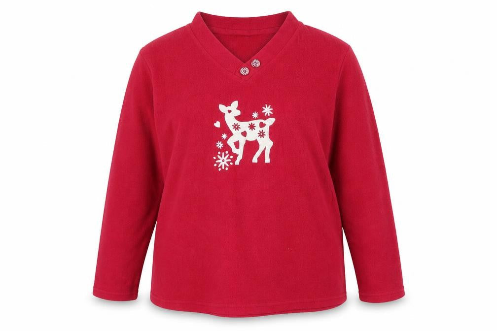 Damart Womens Pink Polyester Pullover Sweatshirt Size M Pullover - Christmas Reindeer