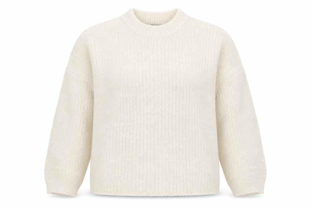 Marks & Spencer Womens White Round Neck Acrylic Pullover Jumper Size 12