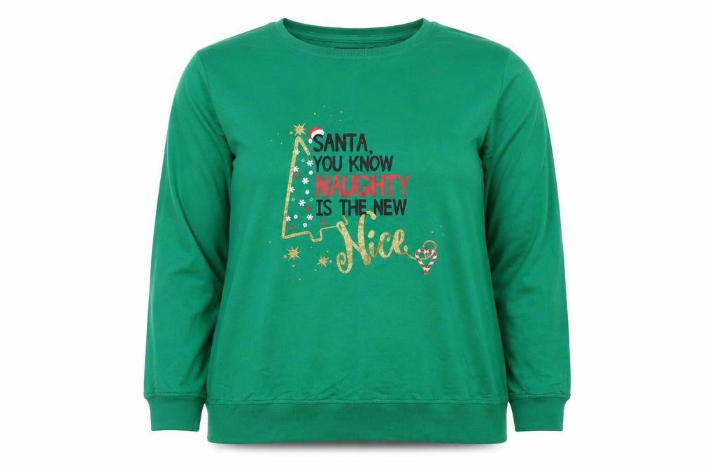Studio Womens Green Cotton Pullover Sweatshirt Size 16 Pullover