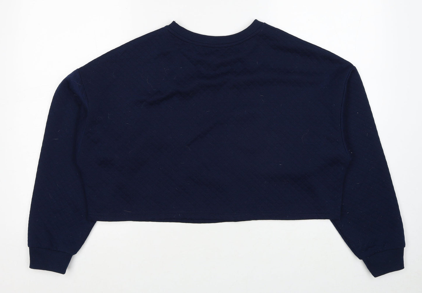 Disney Womens Blue Polyester Pullover Sweatshirt Size 12 Pullover - Stitch Christmas, Cropped
