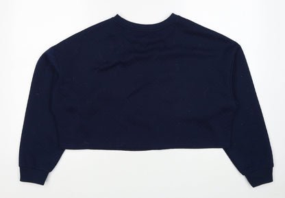 Preloved Disney Womens Blue Polyester Pullover Sweatshirt Size 12 Pullover - Stitch Christmas, Cropped - Back
