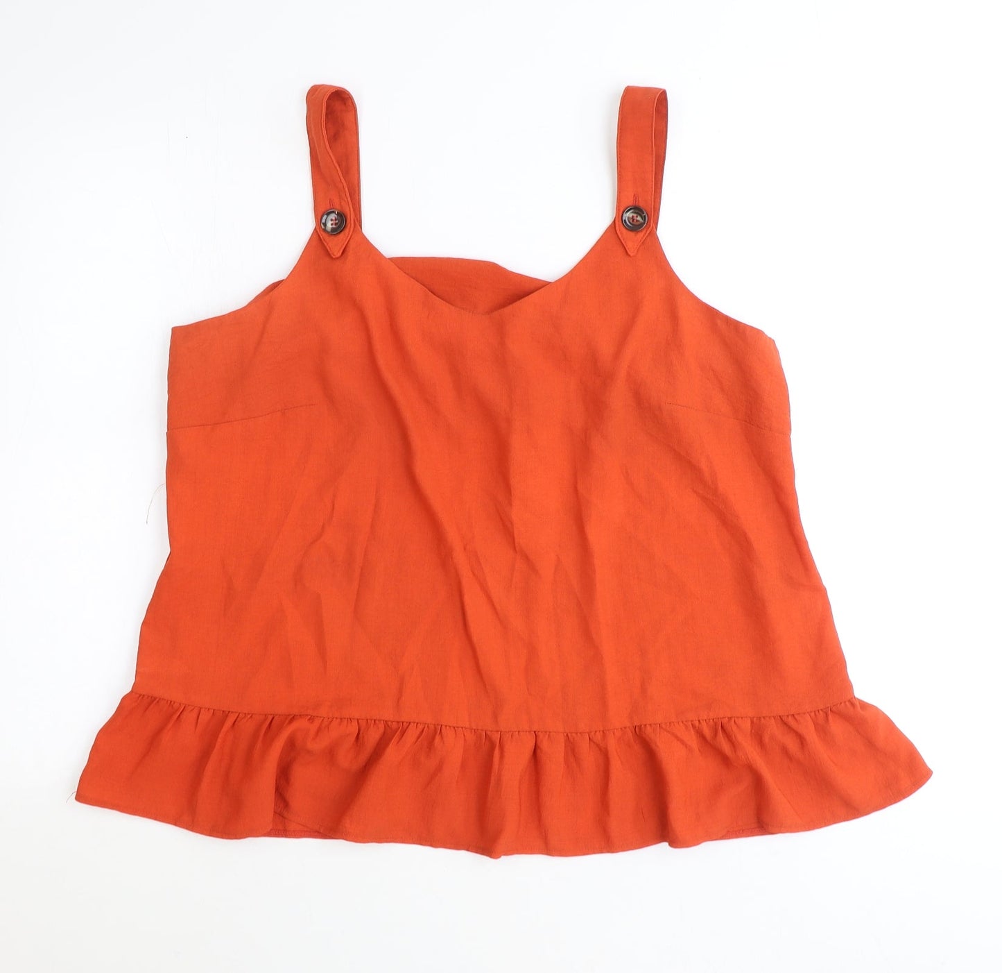 Papaya Womens Orange Polyester Basic Tank Size 18 V-Neck