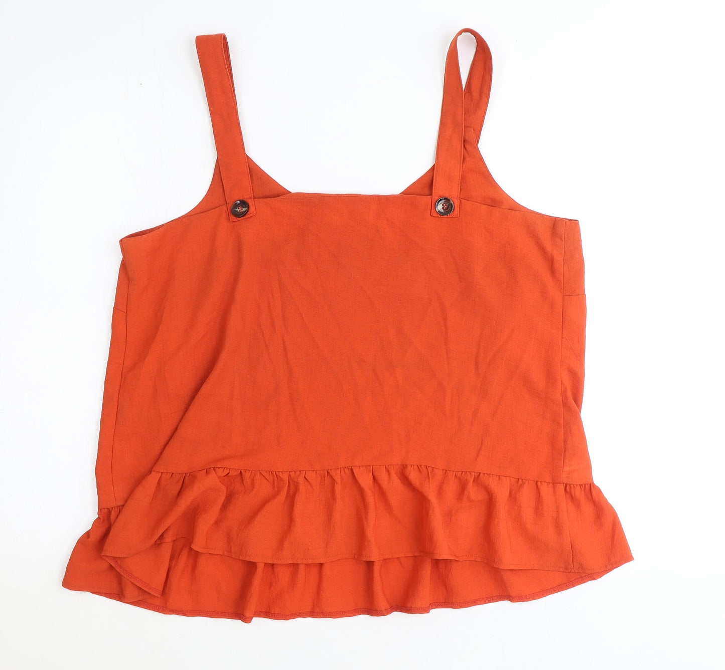 Papaya Womens Orange Polyester Basic Tank Size 18 V-Neck