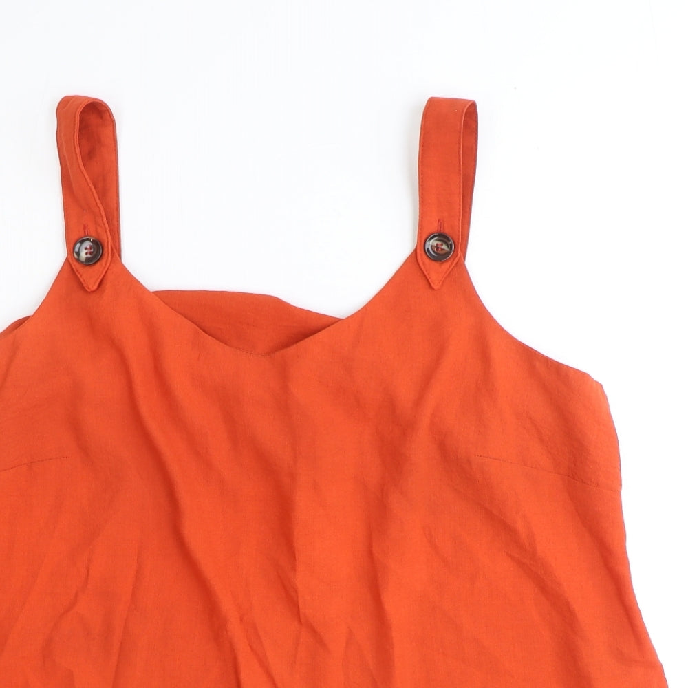 Papaya Womens Orange Polyester Basic Tank Size 18 V-Neck