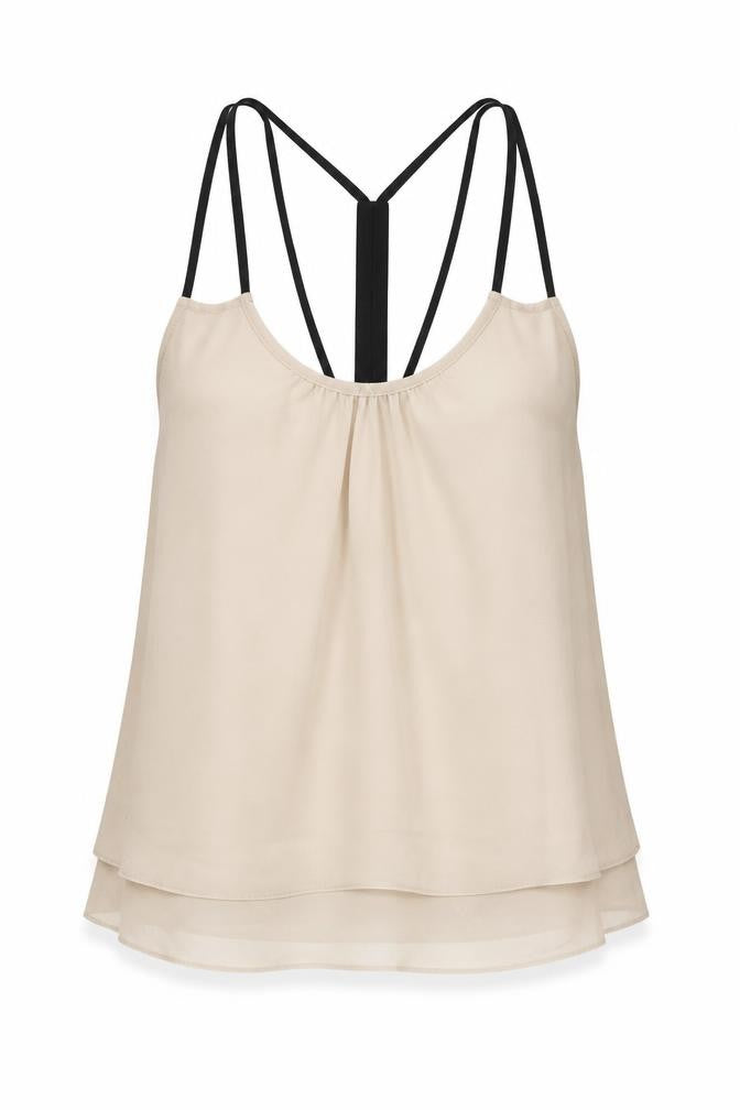 River Island Womens Beige Polyester Basic Tank Size 8 Round Neck