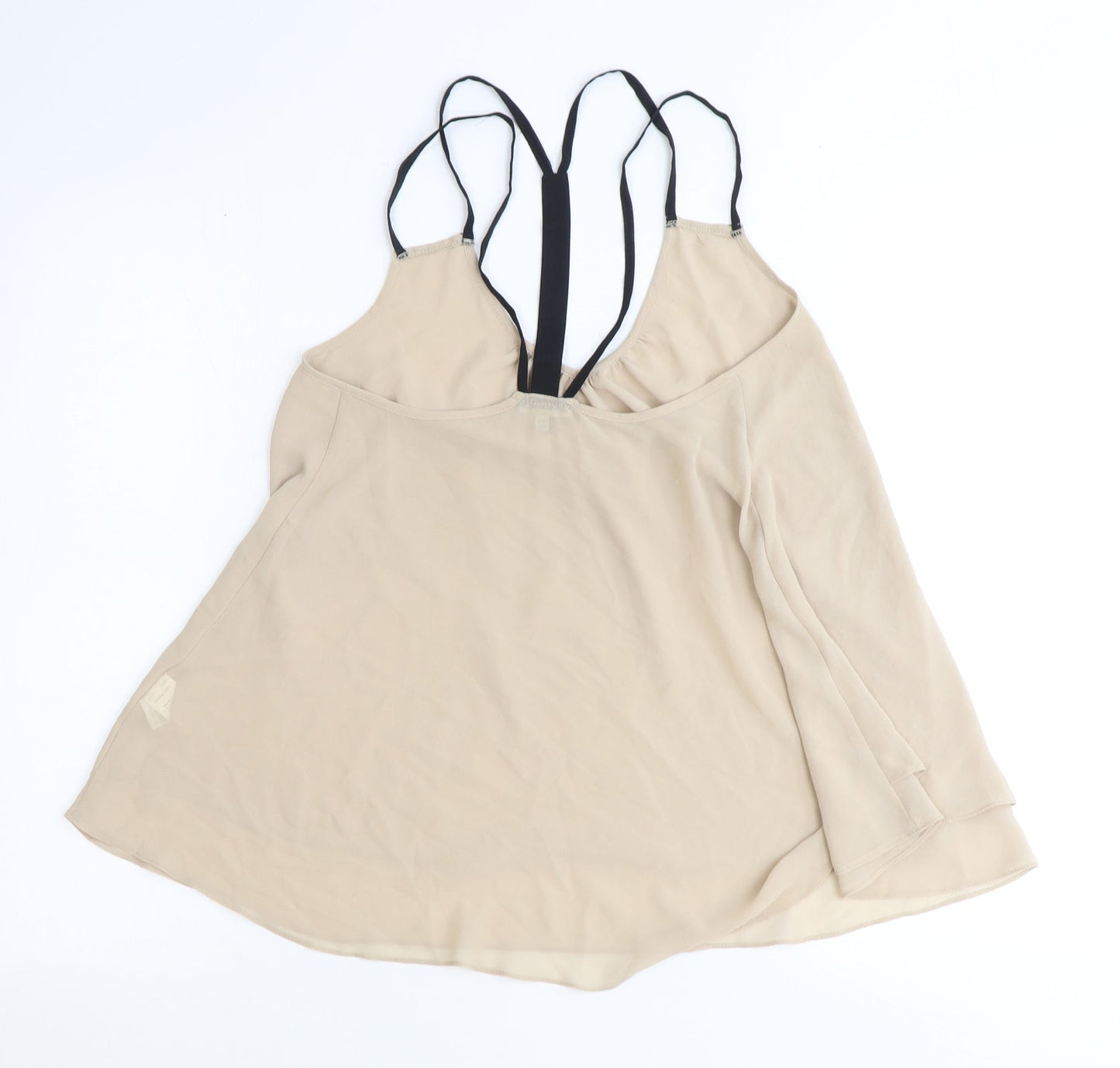 River Island Womens Beige Polyester Basic Tank Size 8 Round Neck