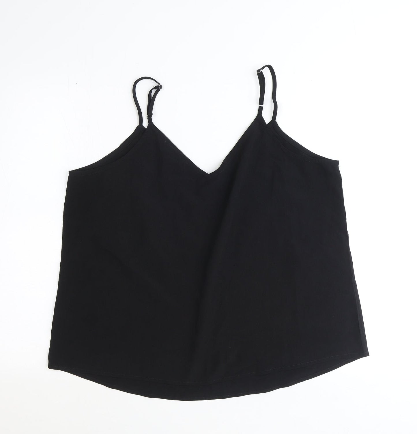Studio Womens Black Viscose Basic Tank Size 16 V-Neck