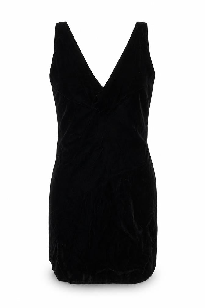 ASOS Womens Black Polyester Mini Size 8 V-Neck Tie - Lace Up Back Detail