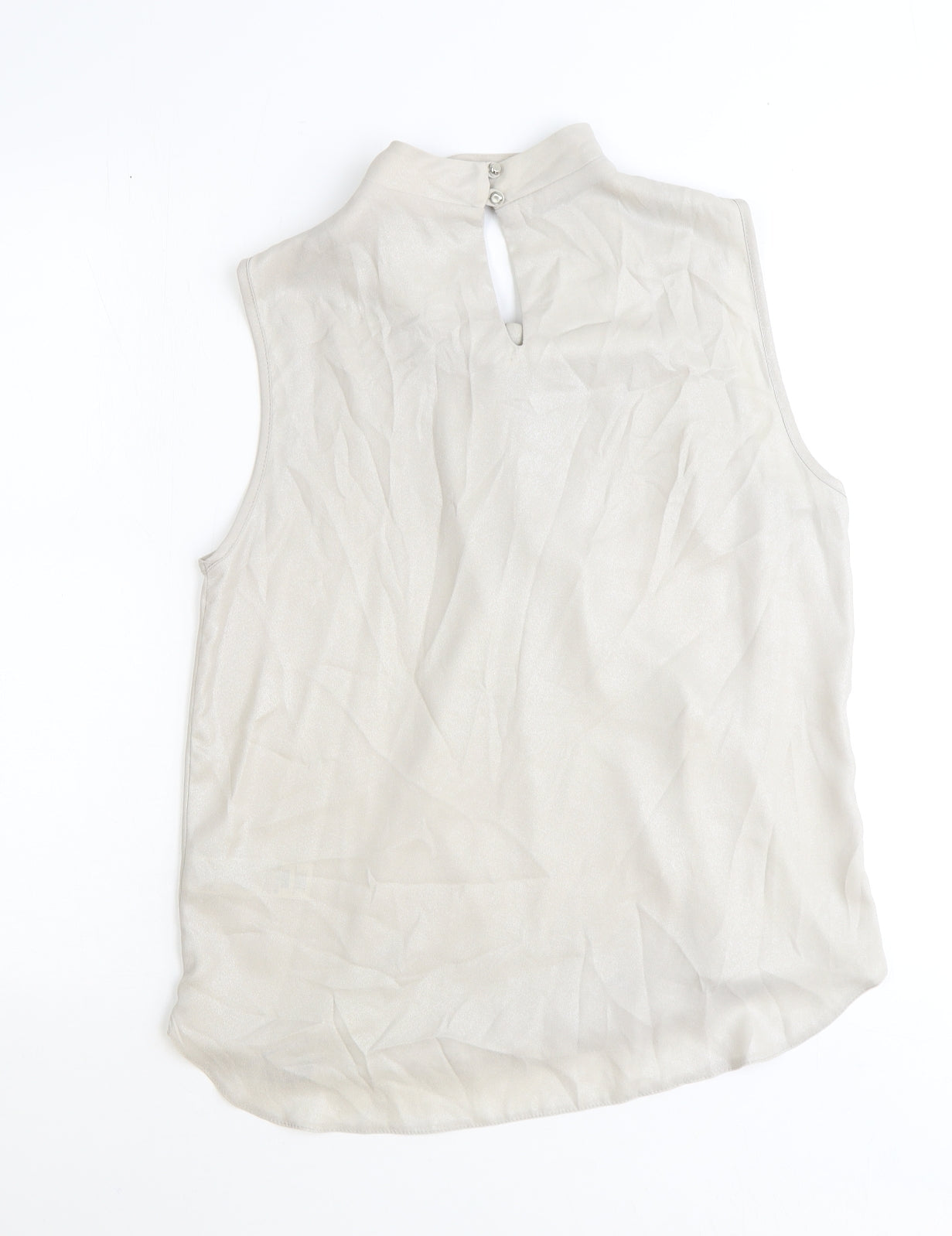 Dorothy Perkins Womens Grey Polyester Basic Tank Size 14 Round Neck