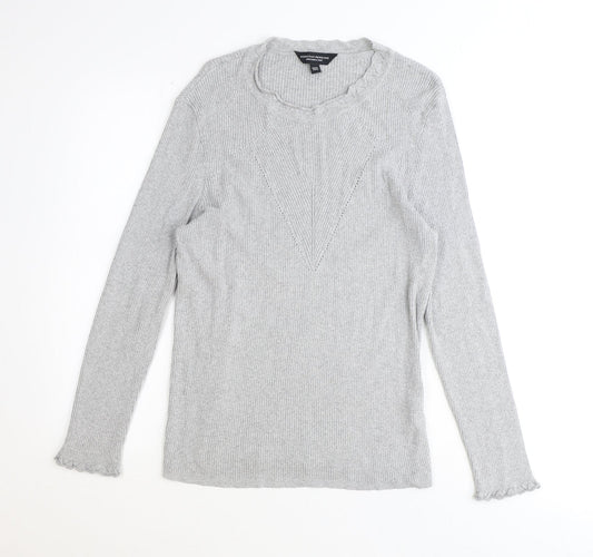 Dorothy Perkins Womens Grey Crew Neck Polyester Pullover Jumper Size 16 Pullover