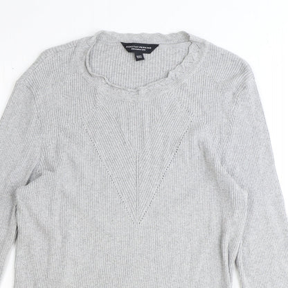 Dorothy Perkins Womens Grey Crew Neck Polyester Pullover Jumper Size 16 Pullover